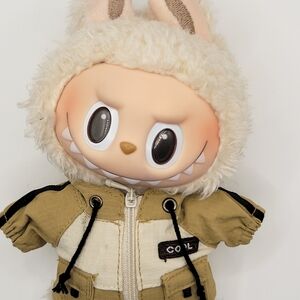 Labubu Doll Utility Style Hoodie With Zipper. No Doll Clothing Only.